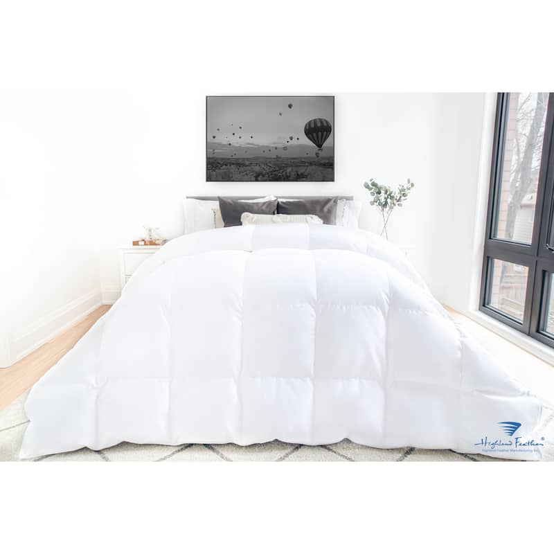 Highland Feather 800 Loft European White Down Normandy Duvet/Comforter 700TC Casing with Corner Ties
