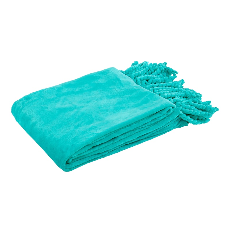 Rope Braided Flannel Fleece Throw