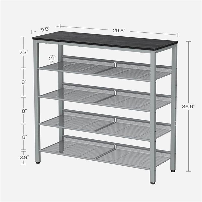 Shoe Rack - 11.8"D x 29.5"W x 36.6"H
