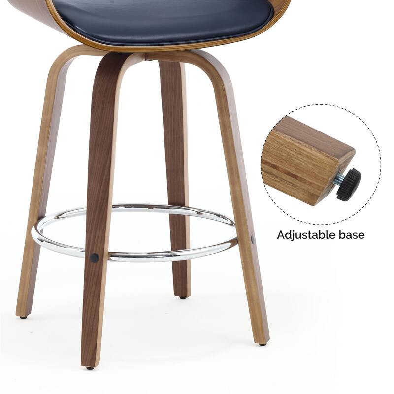 Modern Swivel Bar Stools Upholstered Counter Height Stools, Set of 2