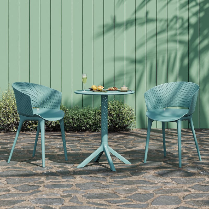 Christopher Knight Home - Gerald Modern Outdoor Plastic Dining Chair (Set of 2)