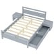 preview thumbnail 11 of 11, Full Size Pine Wooden Platform Kids Bed with Headboard,2-Removable Storage Drawers & 2-Bedside Tables, Easy to Assemble, Grey