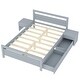 preview thumbnail 15 of 16, Full Size Wooden Platform Bed with 2 Storage Drawers and 2 Tables