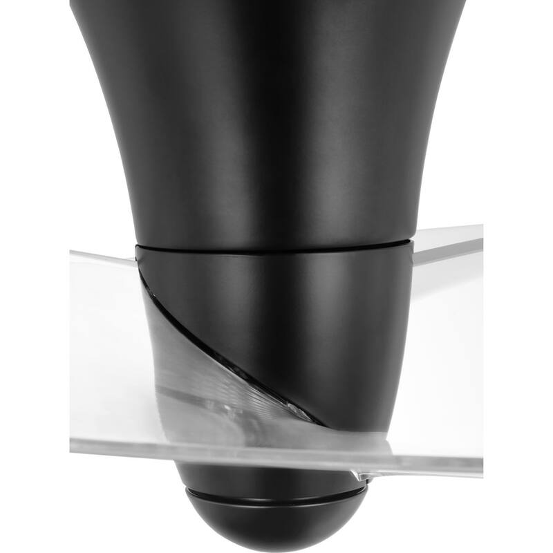 Beal Collection 33.19-in. Two-Blade Matte Black Modern Ceiling Fan with Clear Blades - 33.19 in x 33.19 in x 13.94 in