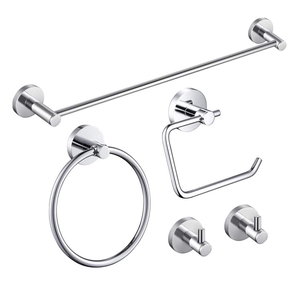 Circular 5-Piece Bathroom Hardware Set