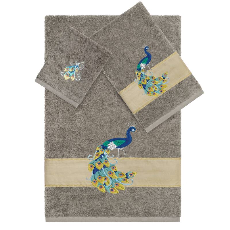 Authentic Hotel and Spa Turkish Cotton Penelope 3PC Towel Set - Dark Gray