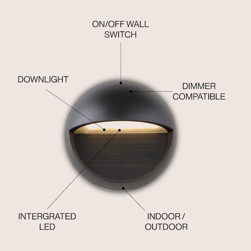6.25" Outdoor Integrated LED Wall Sconce, by JONATHAN Y