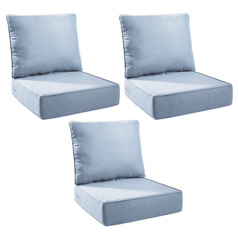 Pocassy 6 Inch Patio Chair Cushions Set 24x24x6 Inch Indoor/Outdoor Seat Cushion