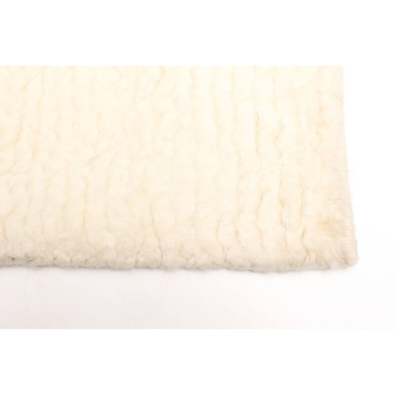 ECARPETGALLERY Hand-knotted Tangier Cream Wool Rug - 4'11 x 7'11