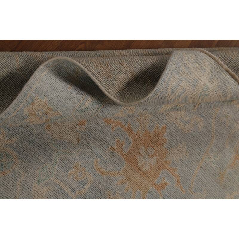Vegetable Dye Oushak Turkish Rug Handmade Oriental Wool Carpet - 5'0"x 6'11"