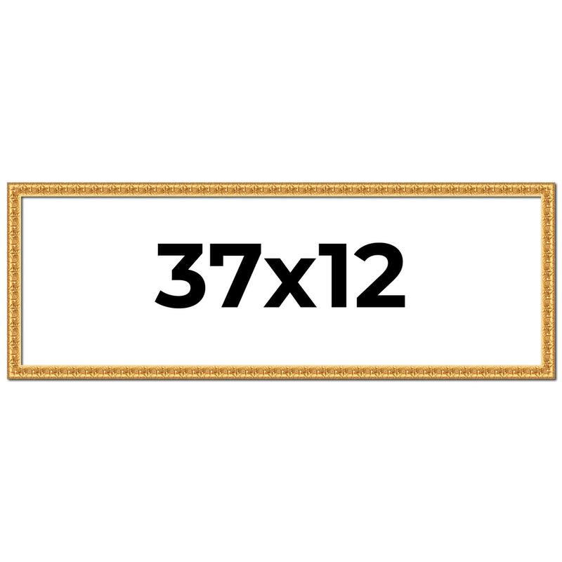 37x12 Frame Gold Real Wood Picture Frame Width 1 inches | Interior