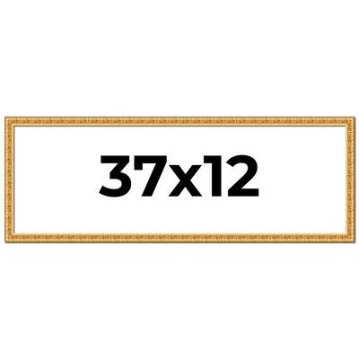 37x12 Frame Gold Real Wood Picture Frame Width 1 inches | Interior