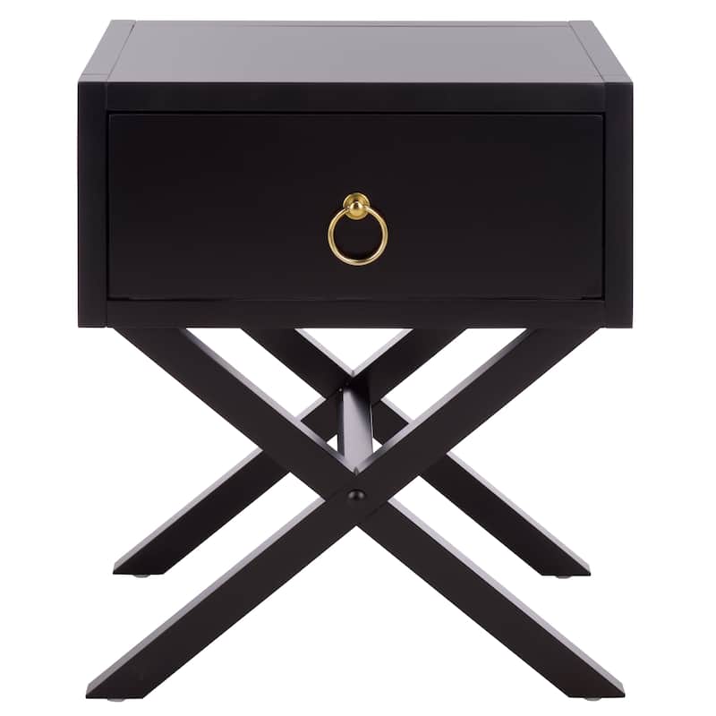 SAFAVIEH Ciarra 1-Drawer Accent Table Nightstand - Black