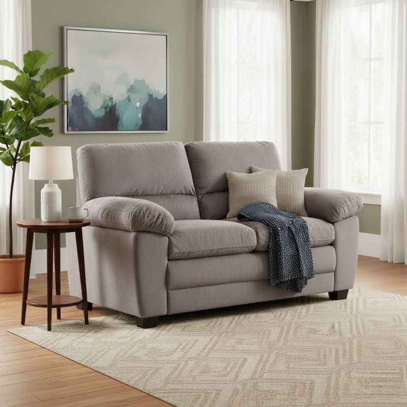 Andres Contemporary Upholstered Living Room Loveseat - Grey
