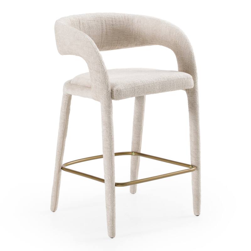 Modrest Faerron Modern Light Grey Fabric Counter Chair