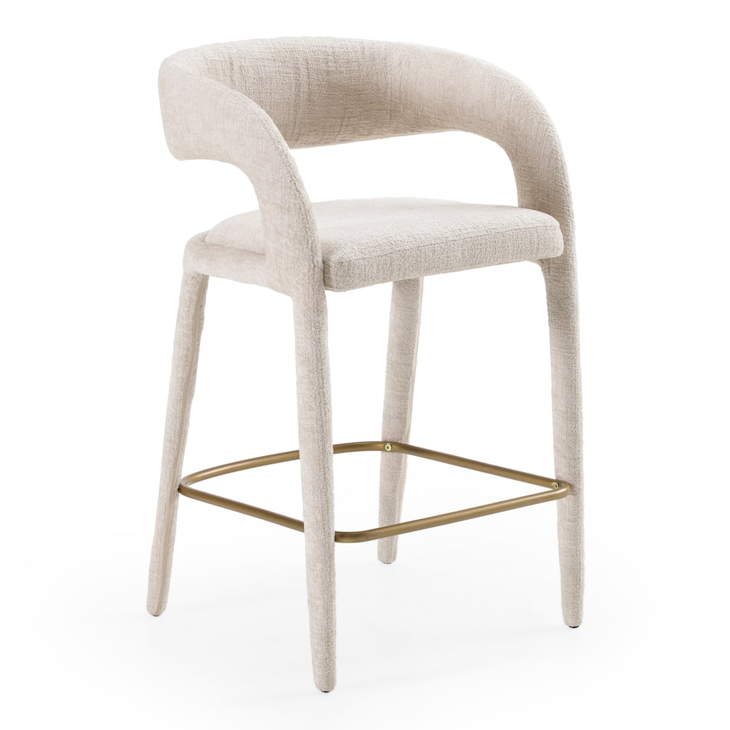 Modrest Faerron Modern Light Grey Fabric Counter Chair