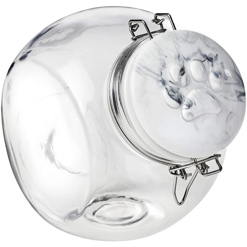 Amici Pet Marble Paw Hermetic Glass Food Canister - 72 oz