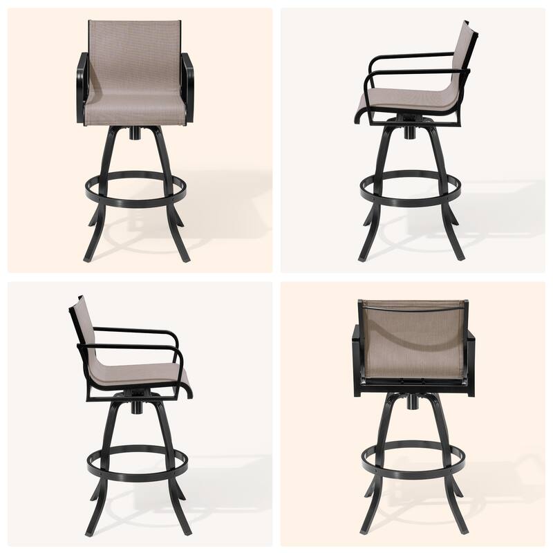 Outdoor Indoor All-weather Swivel Barstool Patio Bar Stools (Set of 2/4/6/8) - See Picture