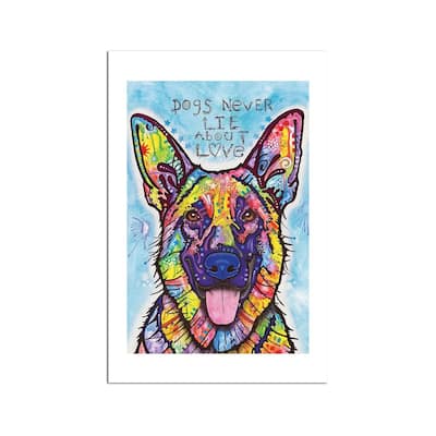 Dogs Never Lie About Love Fine Art Paper Print by Dean Russo - Multi