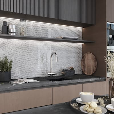 Apollo tile 12" x 12" Majeste Glossy Silver Glass Tile (10.34 sq ft/case) - 10 Pack