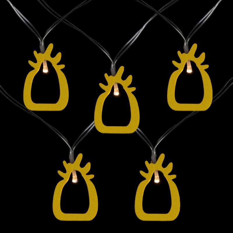 10-Count LED Pineapple Fairy Lights - Warm White - Bright Yellow