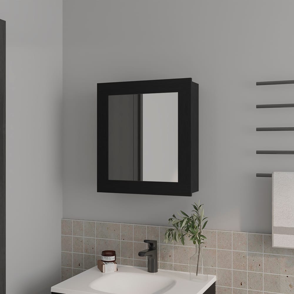 Medicine Cabinet with Mirrored Door, Spacious Storage with 2 Shelves, Compact Wall-Mounted Bathroom Cabinet