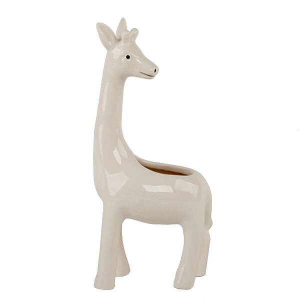 slide 1 of 1, 9.5" Giraffe Ceramic Planter
