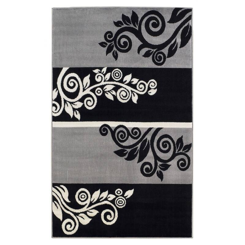 Linon Capri Noir Modern & Contemporary Rug - 6'5'' X 9'3'' - 6'5'' X 9'3'' - Black