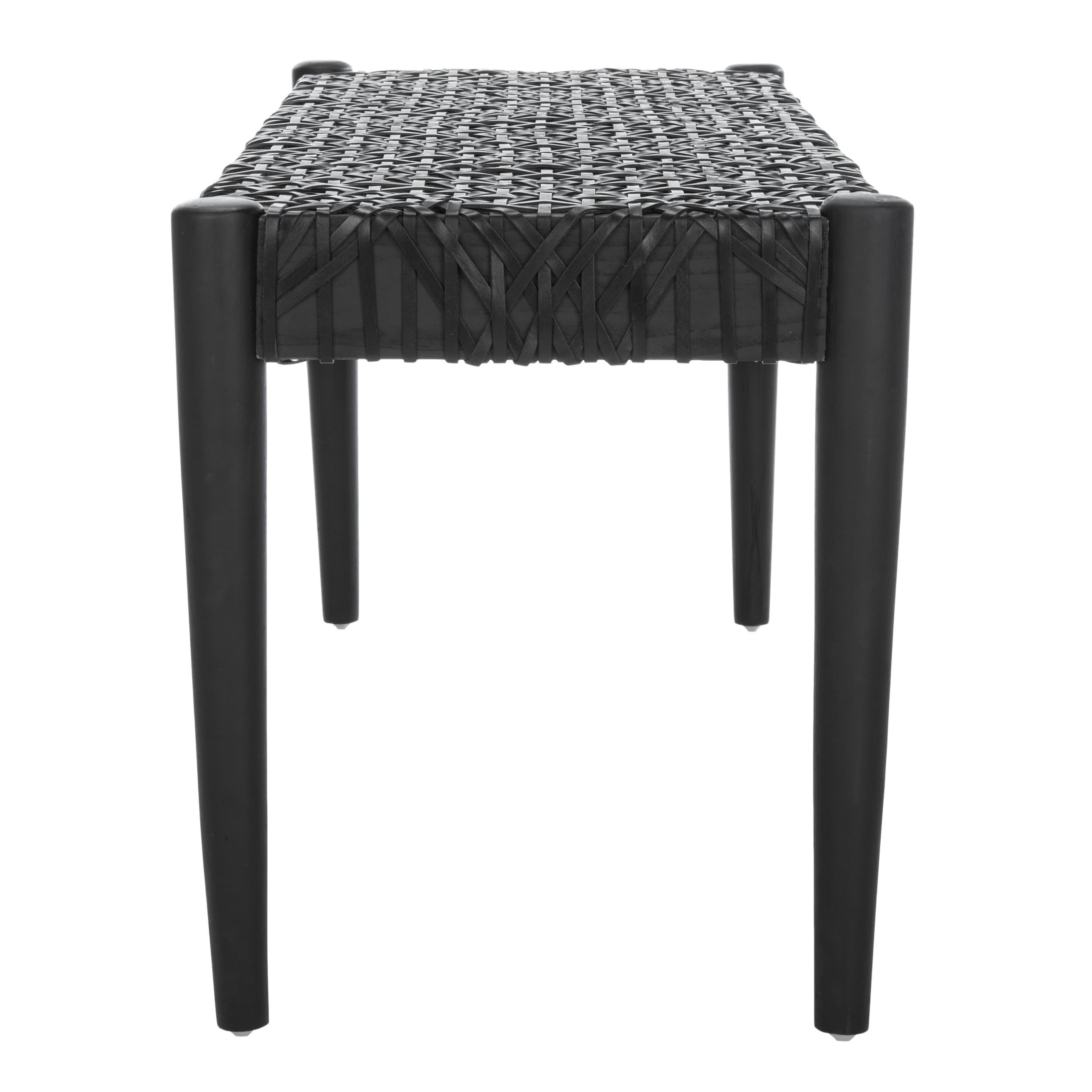 SAFAVIEH Bandelier Wood and Leather Bench. 47 W x 16 D x 19 H Bed Bath Beyond 21185476