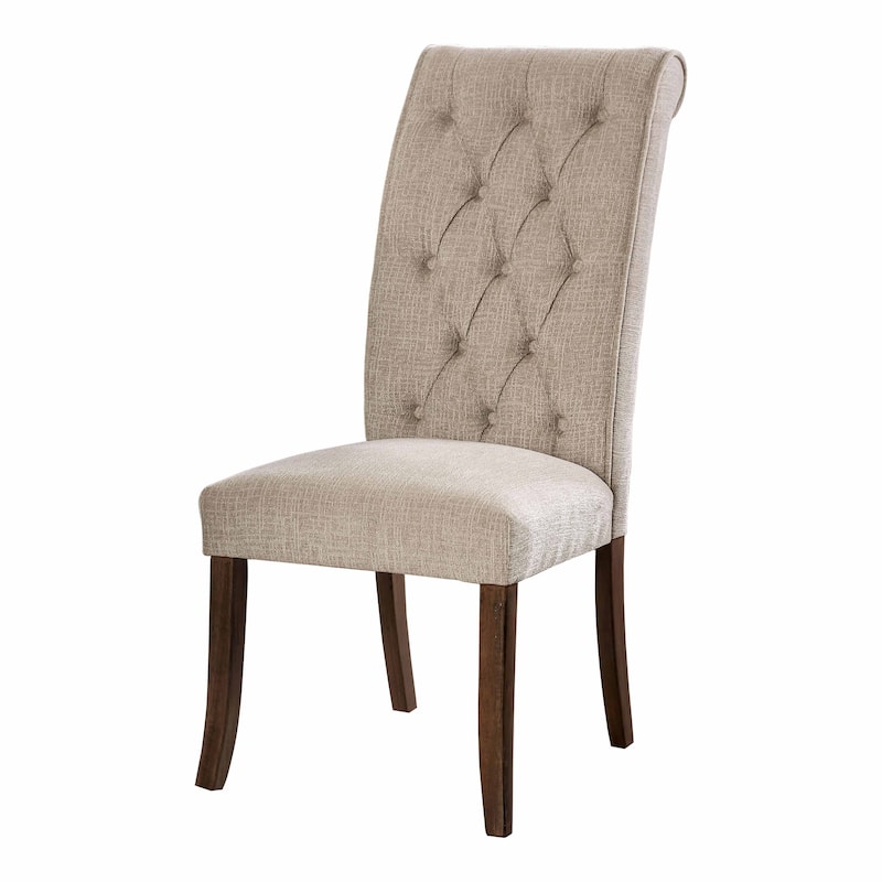 Sheila Rustic Farmhouse Tufted Fabric Dining Chairs (Set of 2) by Furniture of America