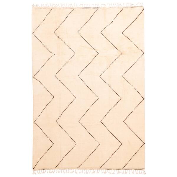 slide 2 of 9, ECARPETGALLERY Hand-knotted Pak Finest Marrakesh Cream Wool Rug - 6'10 x 9'8