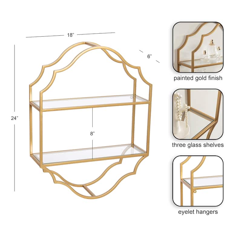 Kate and Laurel Leanna Tiered Wall Shelf