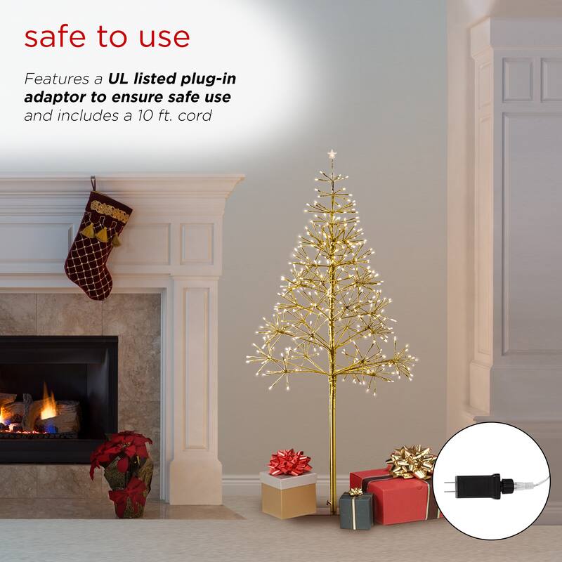 Alpine Corporation 53"H Indoor/Outdoor Artificial Christmas Tree with LED Lights