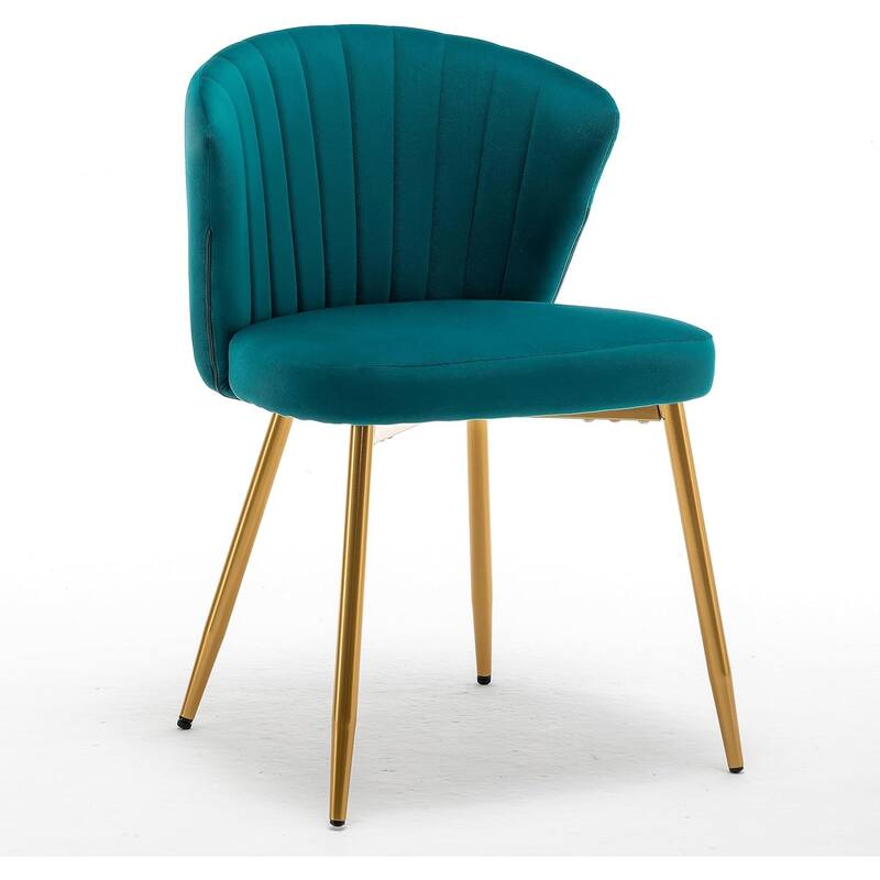 Modern Velvet Accent Chair with Channel-Tufted Design Comfortable and Trendy Armless Seat
