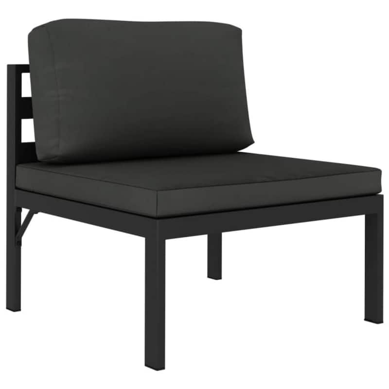 Shina 4pc Outdoor Modular Sofa Set, Dark Gray Aluminum, Cushions