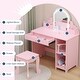 preview thumbnail 7 of 22, Kids Vanity Desk with Mirror and Lights