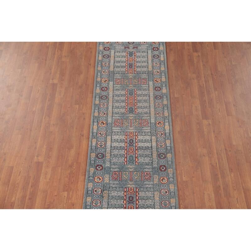 Tribal Khotan Oriental Runner Rug Wool Carpet - 2'7"x 9'11"