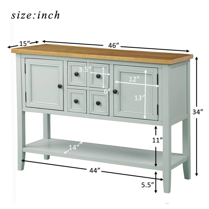 Buffet Sideboard Console Table with Bottom Shelf