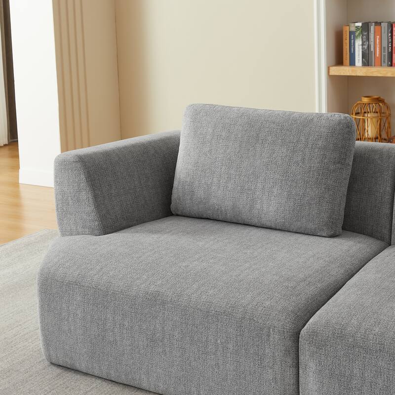 Roomfitters Oversized 3-Seater Sofa with Soft Chenille Upholstery, No Assembly Space-Saving Design for Living Room or Apartment