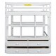 preview thumbnail 13 of 11, White Bedroom Full Size Loft Bed with Storage Shelves and Drawers and Built-in Desk with 2 Drawers