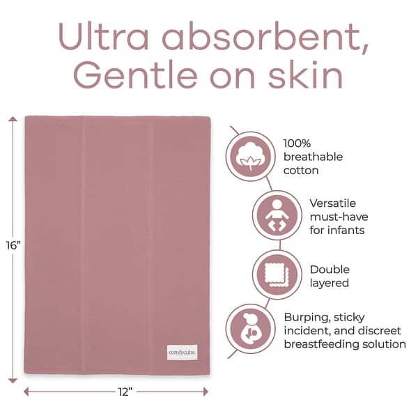 dimension image slide 4 of 12, Burp Cloths 100% Cotton Washcloths for Boys and Girls by Comfy Cubs