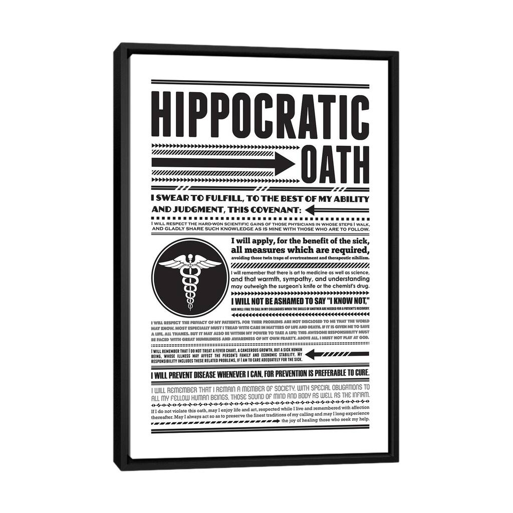 iCanvas "Hippocratic Oath" by Benton Park Prints Framed Canvas Print
