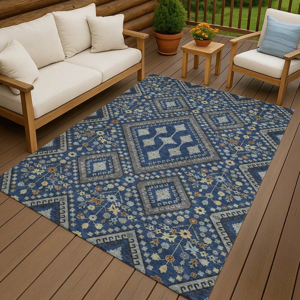Machine Washable Indoor/ Outdoor Boho Milli Chantille Rug