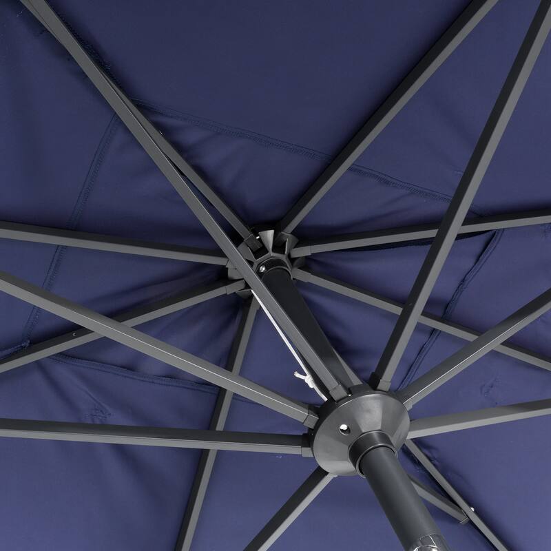Crestlive 9 x 5 FT Crank-and-Tilt Patio Market Umbrella Outdoor Table Umbrella, Base Not Included