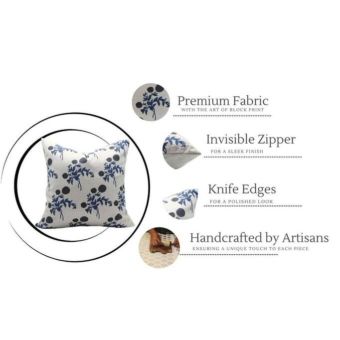 Fabdivine Linen Bohemian Block print pillow Cover