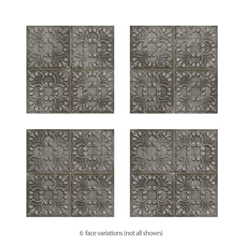 Merola Tile Victorian Tin Iron 17-3/8" x 17-3/8" Porcelain Wall Tile