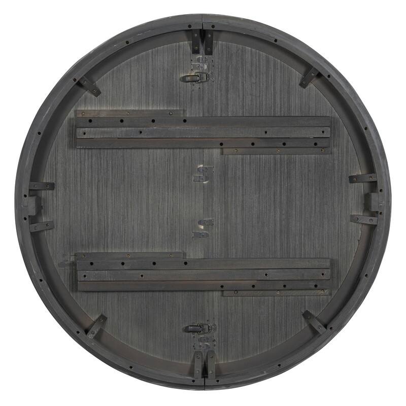 Spruce & Spring Round Dining Table Set for 4, Extendable 5-Piece Mid Century Modern Farmhouse Table with Rattan Chairs