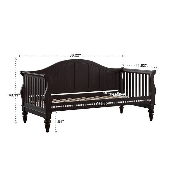 dimension image slide 1 of 2, Wallace Traditional Wood Slat Daybed and Trundle by iNSPIRE Q Classic