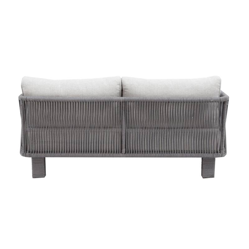 Cancun Loveseat with Silver Cushion