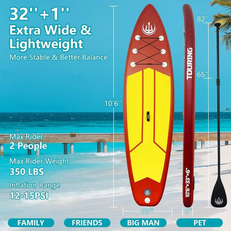 Stable Inflatable Paddle Board for Adults with SUP Accessories